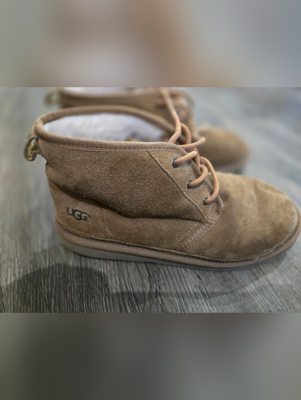 UGG Chestnut Suede Lace-Up Ankle Boots